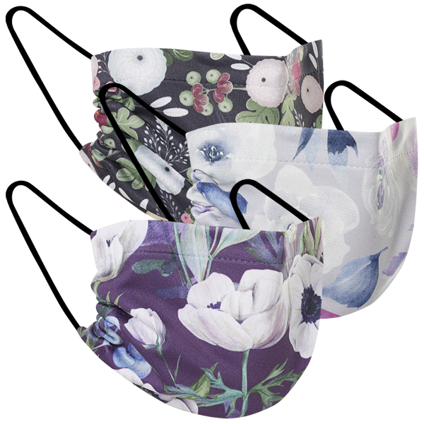 Winter Florals - Three Pack Fabric Face Mask
