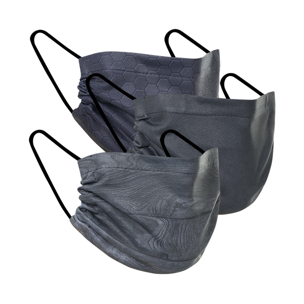 Charcoal - Three Pack Fabric Face Mask